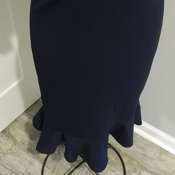 Navy Trumpet Shift Dress - Picture 2 of 4